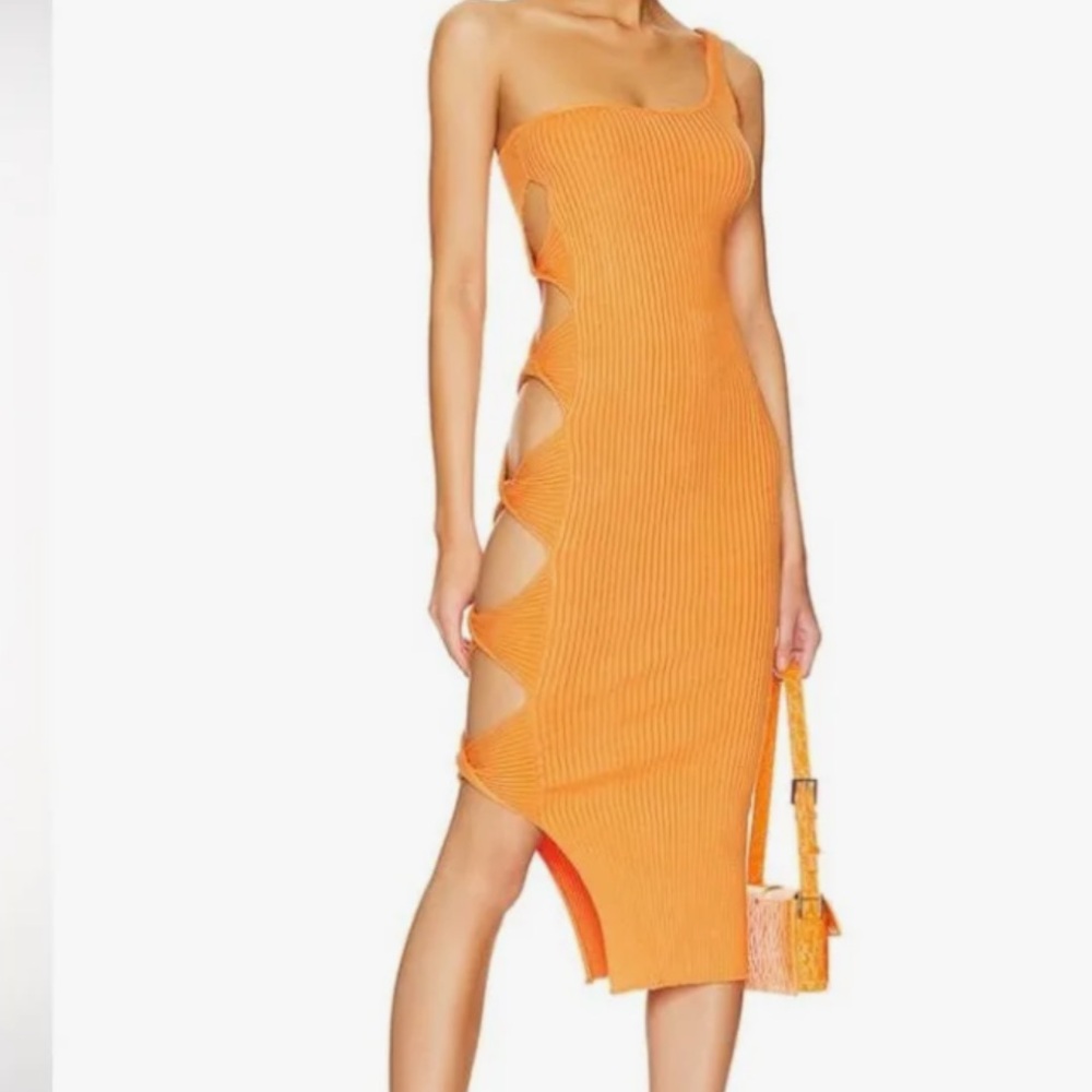 superdown Orange Ribbed Dress - Picture 2 of 2